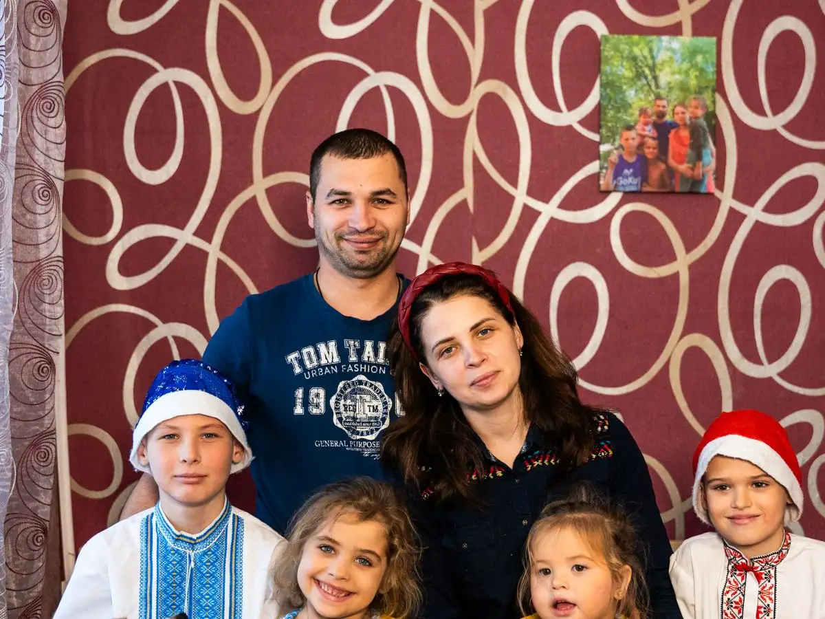 Maria and family, Ukraine
