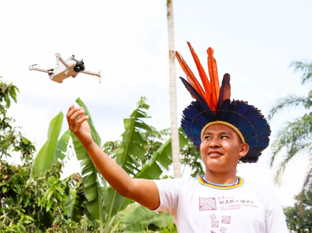 Latin America - Brazil - Young Indigenous training to use of drones in the Brazilian Amazon to monitor deforestation in their territories